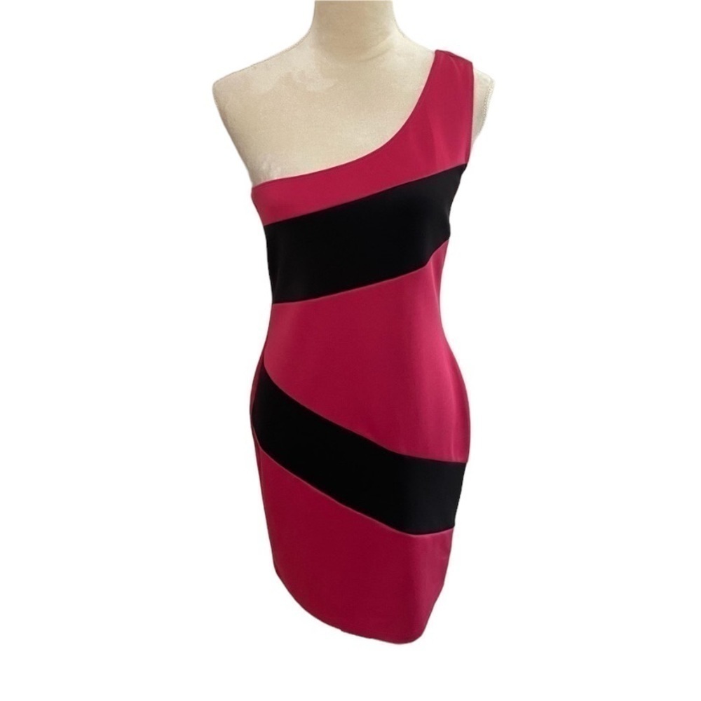 Lily Rose asymmetrical one shoulder colorblock bodycon dress Size L